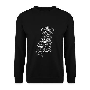 Bonne fête des pères Chien Papa - Sweat-shirt Unisexe - noir - Devant - Alina (178cm) & Michal (187cm)