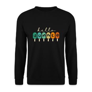 Hello Summer Vibes - Unisex Pullover - Schwarz - Vorne - Alina (178cm) & Michal (187cm)
