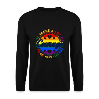 Il faut beaucoup de courage pour être qui vous êtes - Sweat-shirt Unisexe - noir - Devant - Alina (178cm) & Michal (187cm)