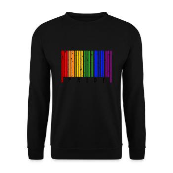 Code-barres LGBT Gay Pride - Sweat-shirt Unisexe - noir - Devant - Alina (178cm) & Michal (187cm)