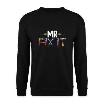 Mr Fix It Mécanicien Correspondance de la fête des pères - Sweat-shirt Unisexe - noir - Devant - Alina (178cm) & Michal (187cm)