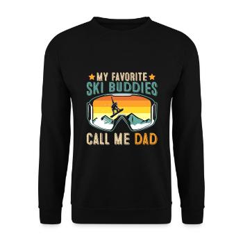 Les copains de ski m’appellent papa - Sweat-shirt Unisexe - noir - Devant - Alina (178cm) & Michal (187cm)