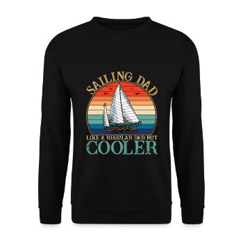 Sailing Dad Retro Sunset - Unisex Pullover - Schwarz - Vorne - Alina (178cm) & Michal (187cm)