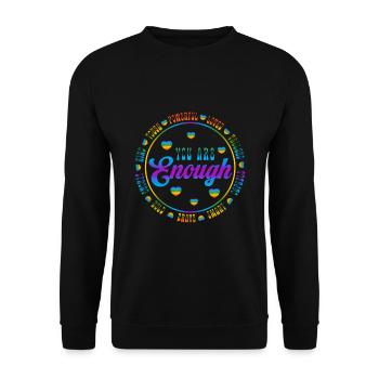 You Are Enough LGBTQ Inspirational - Unisex Sweatshirt - black - Front - Alina (178cm) & Michal (187cm)