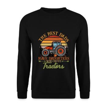 Tractor Best Dads Vintage Retro - Unisex Sweatshirt - black - Front - Alina (178cm) & Michal (187cm)