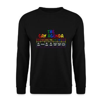 The Gay Agenda Funny LGBT Pride Rainbow - Unisex Sweatshirt - black - Front - Alina (178cm) & Michal (187cm)