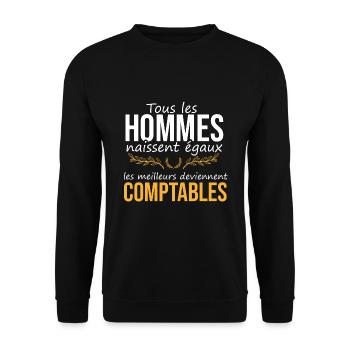 Les meilleurs deviennent comptables - Sweat-shirt Unisexe - noir - Devant - Alina (178cm) & Michal (187cm)