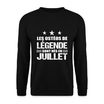 Ostéopathe cadeau drôle anniversaire homme juillet - Sweat-shirt Unisexe - noir - Devant - Alina (178cm) & Michal (187cm)