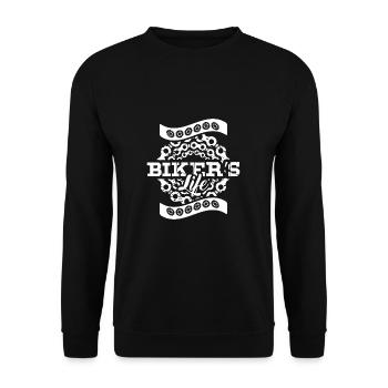 Bikers Life - Unisex Pullover - Schwarz - Vorne - Alina (178cm) & Michal (187cm)