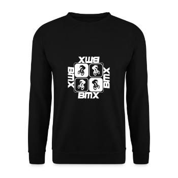 BMX Stunt Rider - Unisex Sweatshirt - black - Front - Alina (178cm) & Michal (187cm)