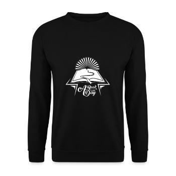 A book to start the day - Unisex Sweatshirt - black - Front - Alina (178cm) & Michal (187cm)