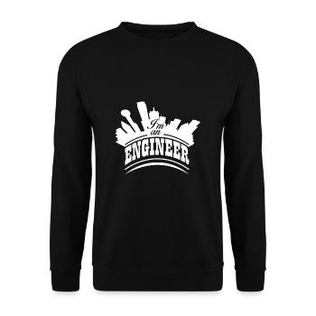 Engineers build cities - Unisex Sweatshirt - black - Front - Alina (178cm) & Michal (187cm)