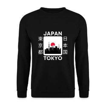 Japan Tokyo - Unisex Pullover - Schwarz - Vorne - Alina (178cm) & Michal (187cm)