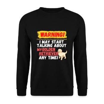 Warning Golden Retriever - Unisex Sweatshirt - black - Front - Alina (178cm) & Michal (187cm)