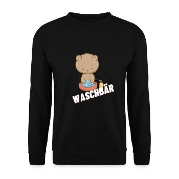 Waschbär - Unisex Pullover - Schwarz - Vorne - Alina (178cm) & Michal (187cm)