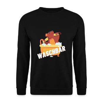 Waschbär - Unisex Pullover - Schwarz - Vorne - Alina (178cm) & Michal (187cm)