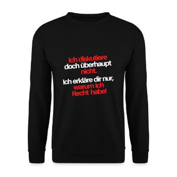 Diskutieren - Unisex Pullover - Schwarz - Vorne - Alina (178cm) & Michal (187cm)