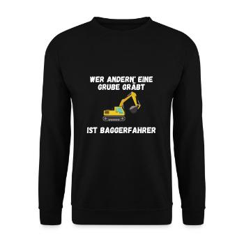 Baggerfahrer - Unisex Pullover - Schwarz - Vorne - Alina (178cm) & Michal (187cm)