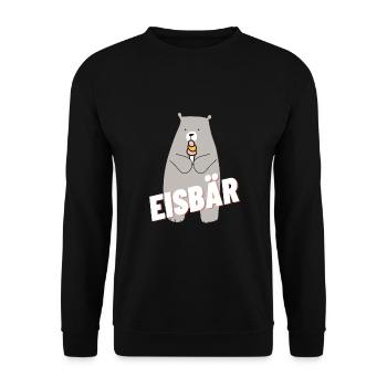 Eisbär, Ich bin ein Eisbär! - Unisex Pullover - Schwarz - Vorne - Alina (178cm) & Michal (187cm)