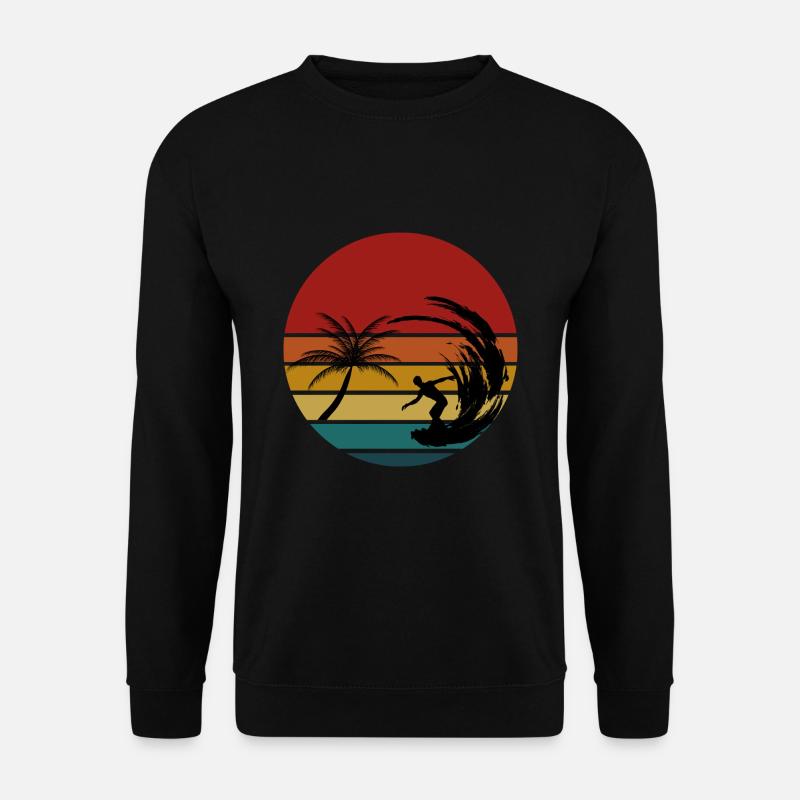 Surfen Palme - Unisex Pullover - Schwarz