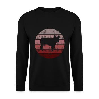 Frenchie, Chiens, Bully, Français Bulldog - Sweat-shirt Unisexe - noir - Devant - Alina (178cm) & Michal (187cm)