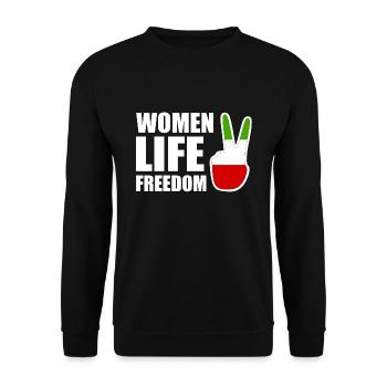 Women life freedom - Sweat-shirt Unisexe - noir - Devant - Alina (178cm) & Michal (187cm)