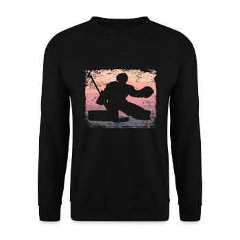 Joueurs de hockey sur glace Vintage Hockey sur glace - Sweat-shirt Unisexe - noir - Devant - Alina (178cm) & Michal (187cm)
