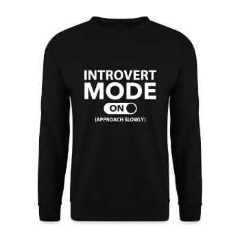 Introvertierter Modus ein - Unisex Pullover - Schwarz - Vorne - Alina (178cm) & Michal (187cm)