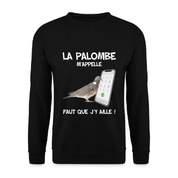 Le chasseur et la palombe humour chasse - Sweat-shirt Unisexe - noir - Devant - Alina (178cm) & Michal (187cm)