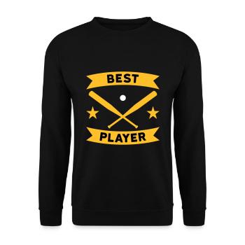Meilleur joueur de baseball (bannière, batte de baseball) - Sweat-shirt Unisexe - noir - Devant - Alina (178cm) & Michal (187cm)
