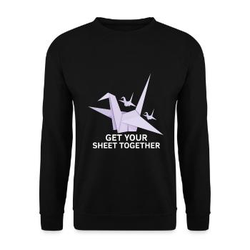 Japanese origami design and kirigami origami - Unisex Sweatshirt - black - Front - Alina (178cm) & Michal (187cm)