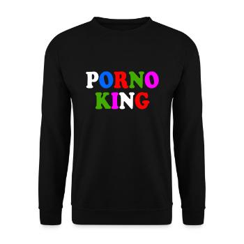 Porno king - Unisex Pullover - Schwarz - Vorne - Alina (178cm) & Michal (187cm)