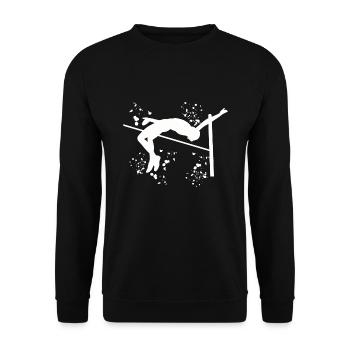 Hochspringer Wasserfarben Hochsprung - Unisex Pullover - Schwarz - Vorne - Alina (178cm) & Michal (187cm)