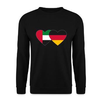 United Arab Emirates Germany Heart - Unisex Sweatshirt - black - Front - Alina (178cm) & Michal (187cm)