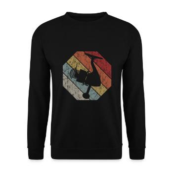 Fishing fishing gift angler retro fisherman fish - Unisex Sweatshirt - black - Front - Alina (178cm) & Michal (187cm)