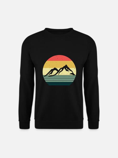 Wandern Berge Bergsteiger Herzschlag Klettern - Unisex Pullover - Schwarz