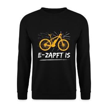 Ebike Fahrrad - Unisex Pullover - Schwarz - Vorne - Alina (178cm) & Michal (187cm)
