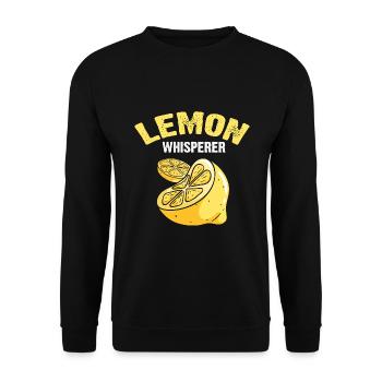 Lemon Design Lemonades Stand Boss Vente de citron - Sweat-shirt Unisexe - noir - Devant - Alina (178cm) & Michal (187cm)