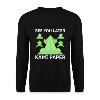Japanese origami design and kirigami origami - Unisex Sweatshirt - black - Front - Alina (178cm) & Michal (187cm)