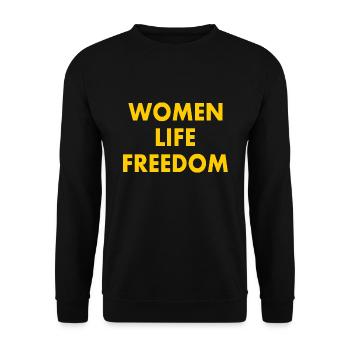 Women life freedom - Sweat-shirt Unisexe - noir - Devant - Alina (178cm) & Michal (187cm)