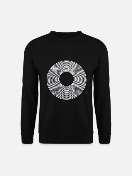 Minimalistisches abstraktes Kreislinien-Design - Unisex Pullover - Schwarz