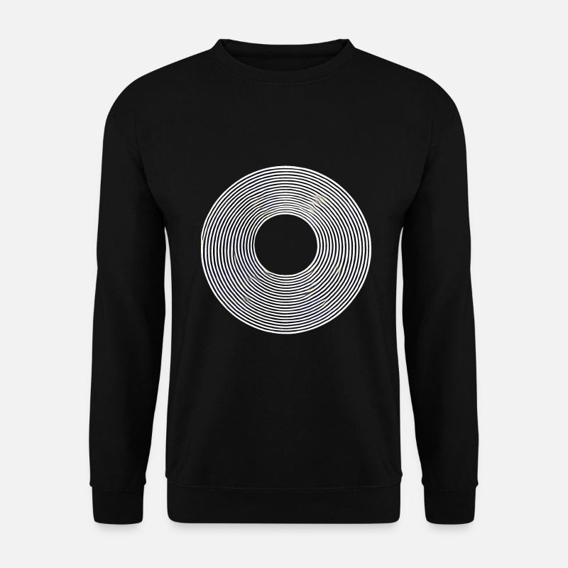 Minimalistisches abstraktes Kreislinien-Design - Unisex Pullover - Schwarz