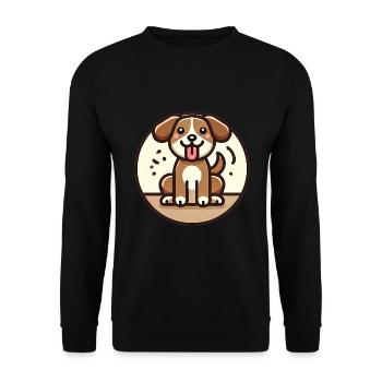 Playful Cartoon Dog Design - Unisex Sweatshirt - black - Front - Alina (178cm) & Michal (187cm)