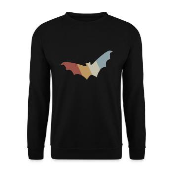 Fledermaus Retro Style Vintage - Unisex Pullover - Schwarz - Vorne - Alina (178cm) & Michal (187cm)