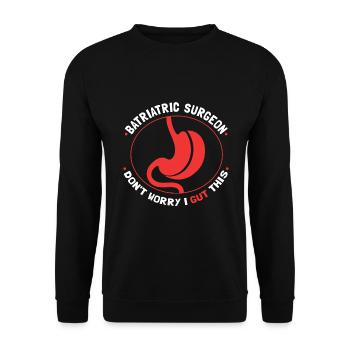Gastric Bypass and Gastric Bypass Operation Design - Unisex Sweatshirt - black - Front - Alina (178cm) & Michal (187cm)