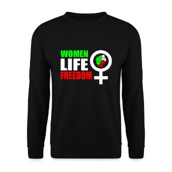 Women life freedom - Sweat-shirt Unisexe - noir - Devant - Alina (178cm) & Michal (187cm)