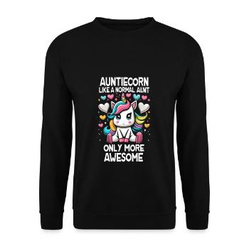 Tante, Tante, Licorne - Sweat-shirt Unisexe - noir - Devant - Alina (178cm) & Michal (187cm)