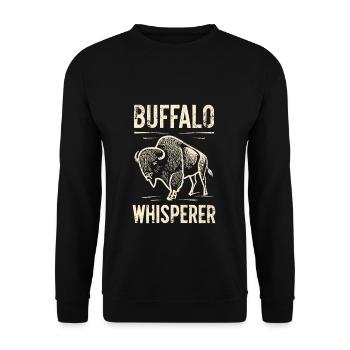 Buffalo Whisperer - Unisex Pullover - Schwarz - Vorne - Alina (178cm) & Michal (187cm)