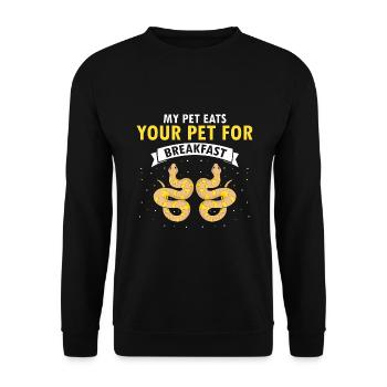 King python design for snake lovers - Unisex Sweatshirt - black - Front - Alina (178cm) & Michal (187cm)