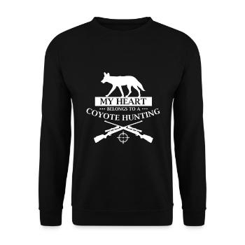 Capture de coyotes et conception de chasseur de coyotes - Sweat-shirt Unisexe - noir - Devant - Alina (178cm) & Michal (187cm)